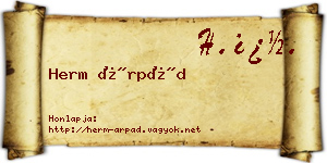 Herm Árpád névjegykártya