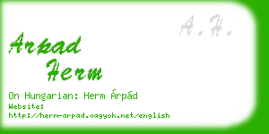 arpad herm business card